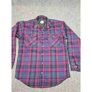 Vintage Codet Shirt Mens Medium Plaid Flannel Lined Workwear Made in USA 90s